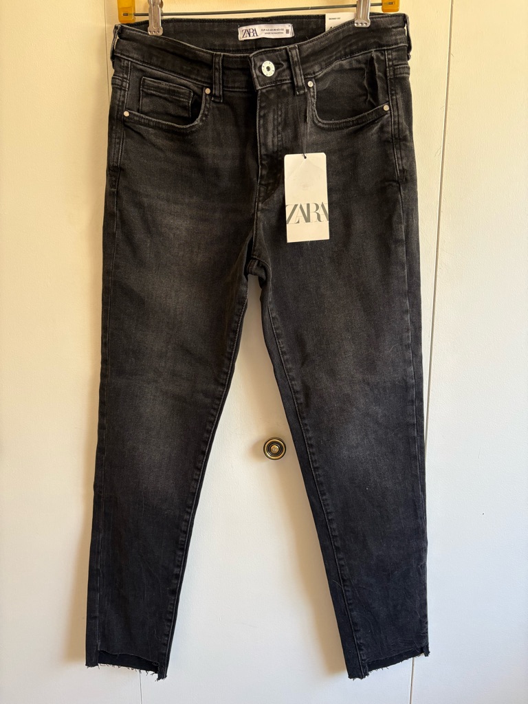 Zara Washed Black High-Rise Skinny Jeans